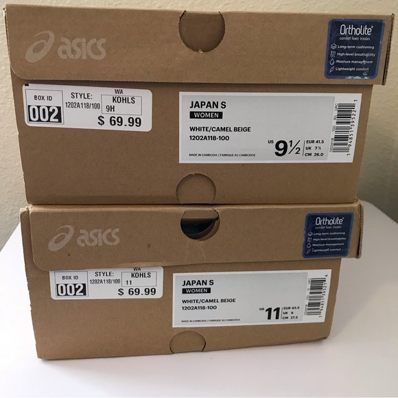 ASICS Japan S Women's Shoes White Camel Beige - Picture 8 of 8